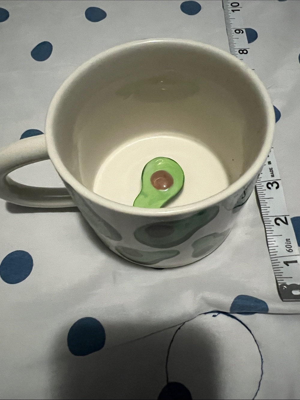Ceramic Avocado Pattern Mug with Tiny Avocado inside Mug
